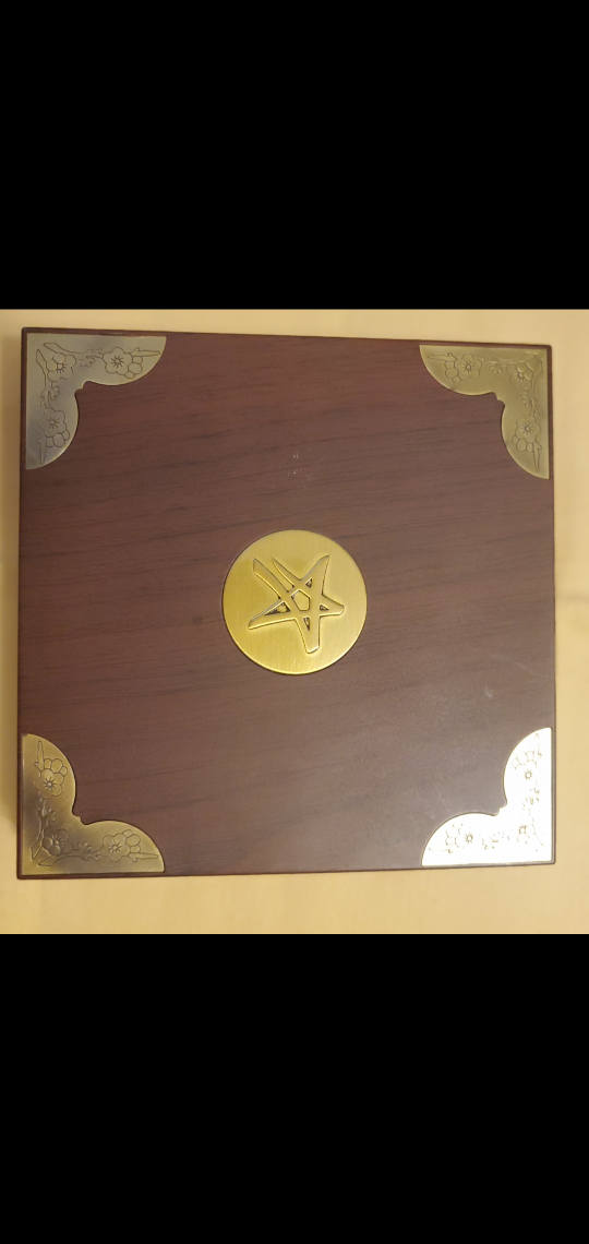 Vintage Gold-Tone Manicure Set in Wooden Box