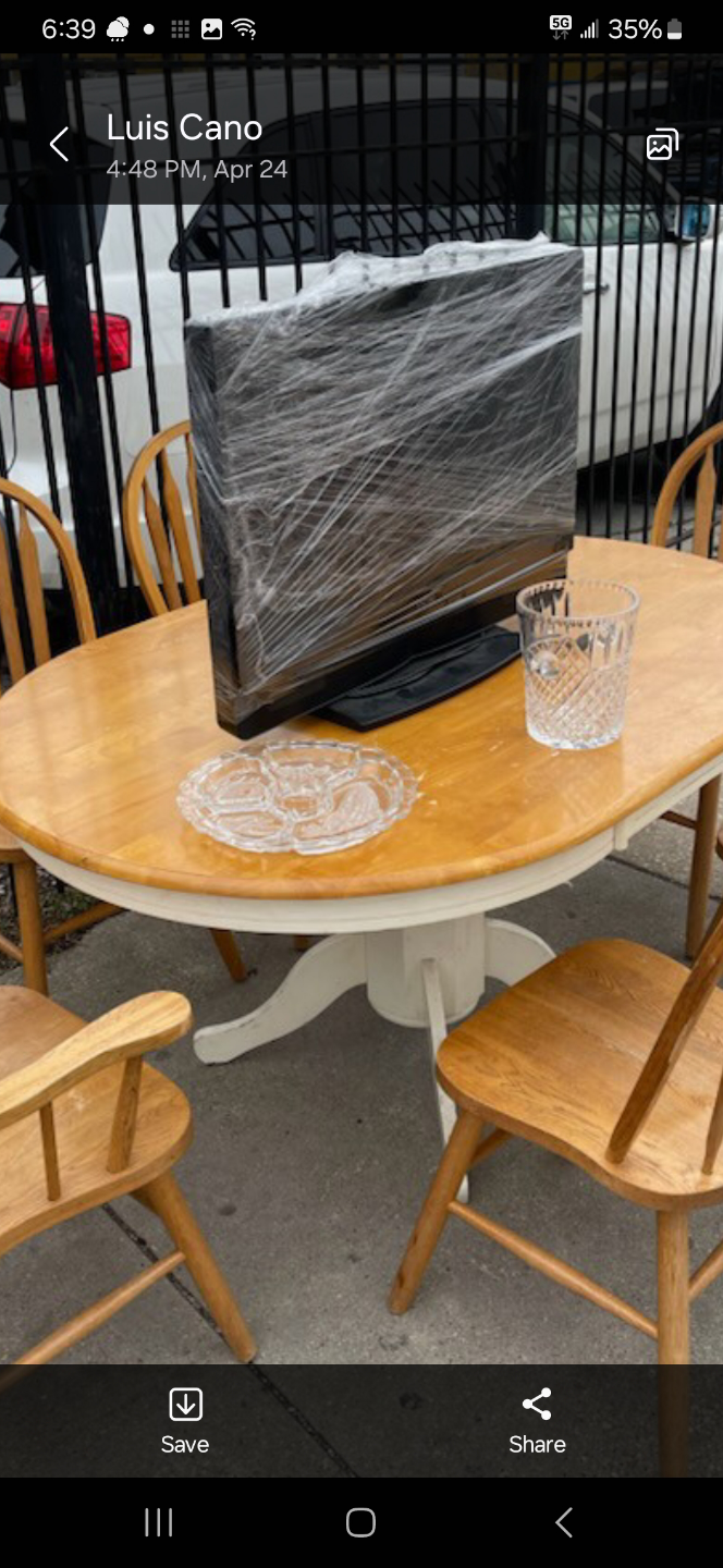 Wooden Dining Table Set with 6 chairs. TV not included - photo 2
