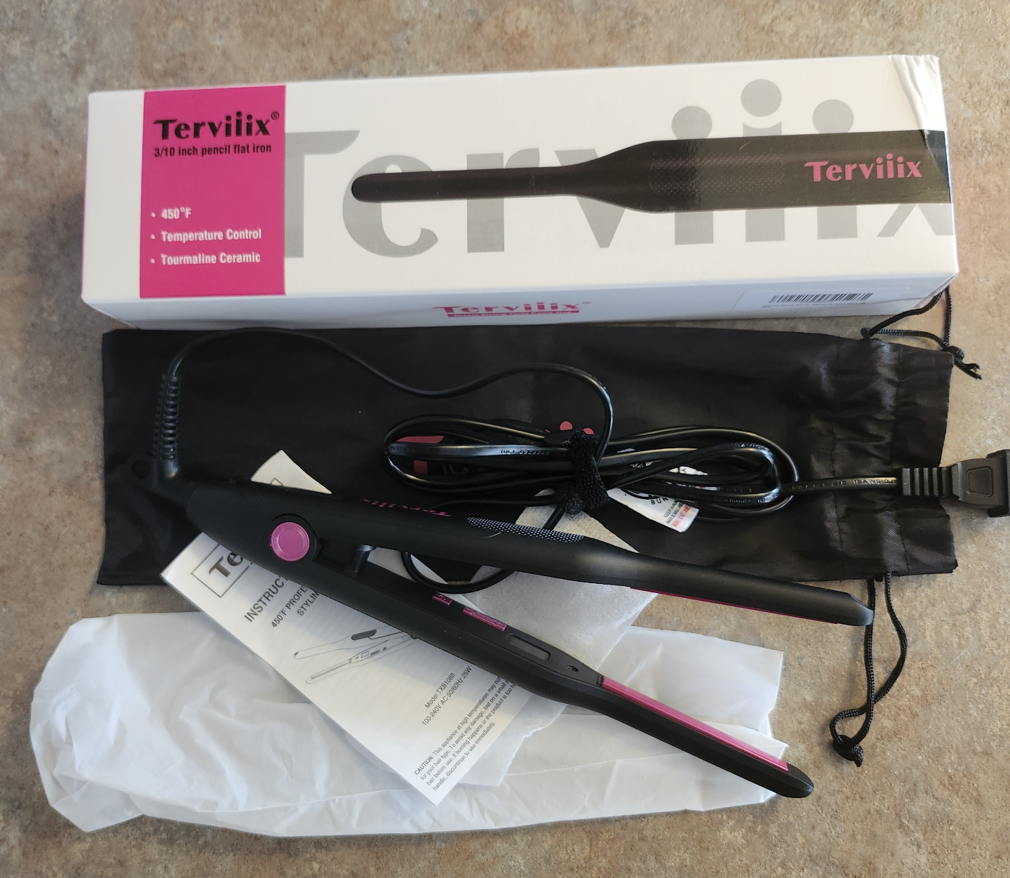 Terivilix 3/10 inch Pencil Flat Iron - New in Box