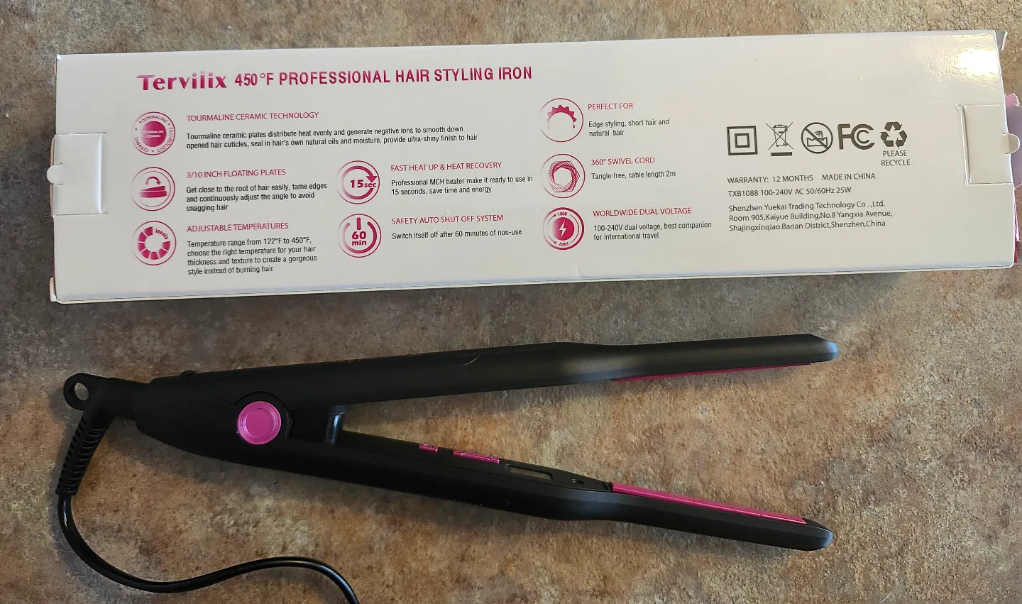 Terivilix 3/10 inch Pencil Flat Iron - New in Box image indicator(3)