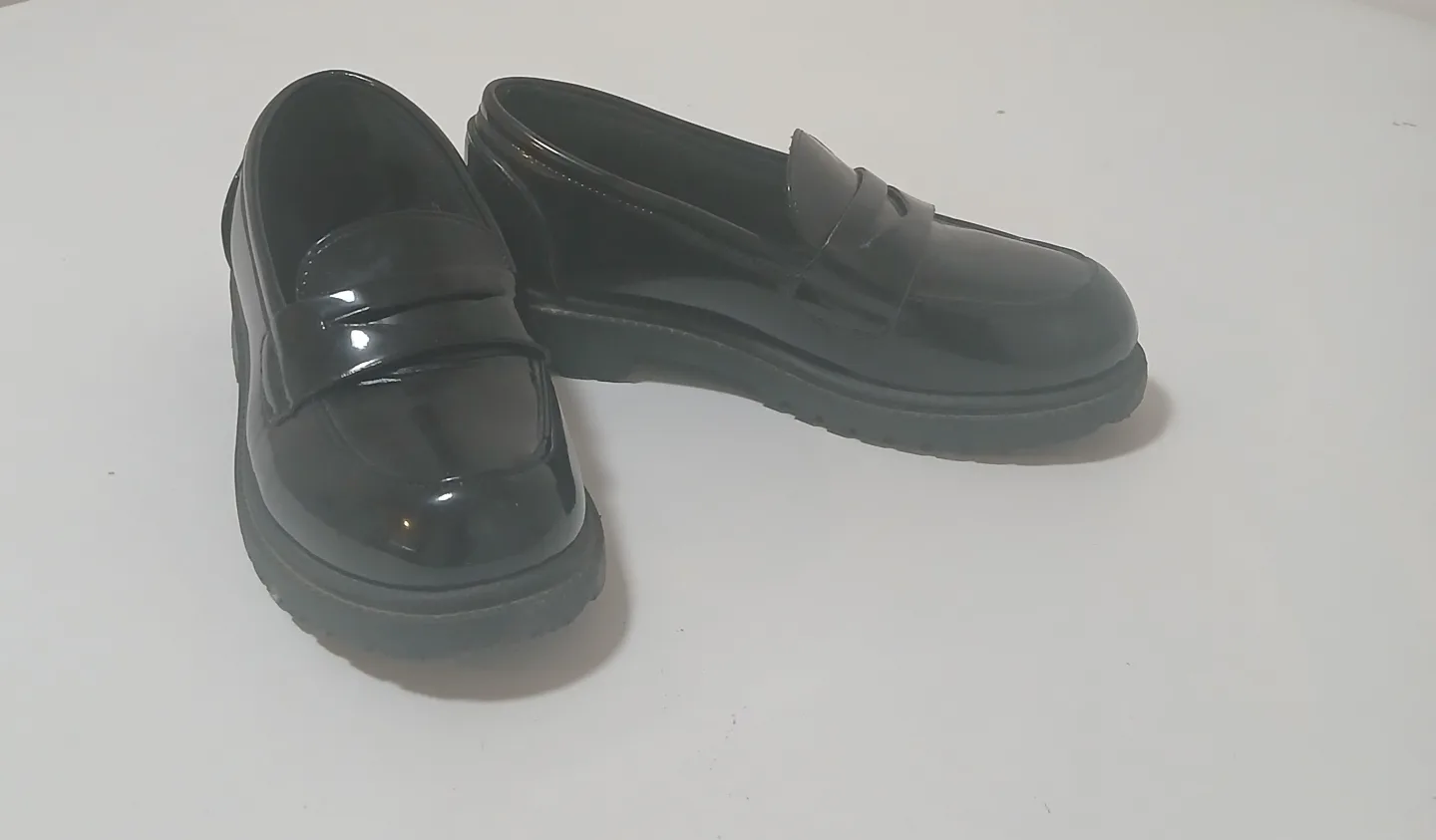 Kids Black Patent Leather Chunky Loafer Shoes image indicator(2)