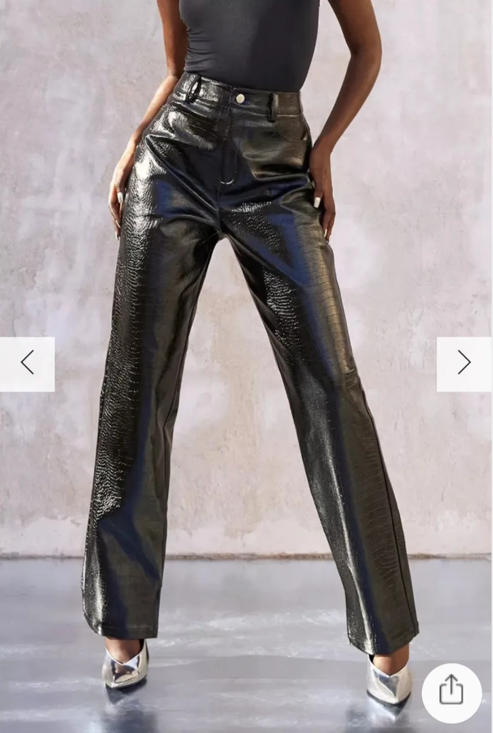 Boohoo Kourtney Kardashian Patent Croc Pants - Size 2 - Pink image indicator(4)