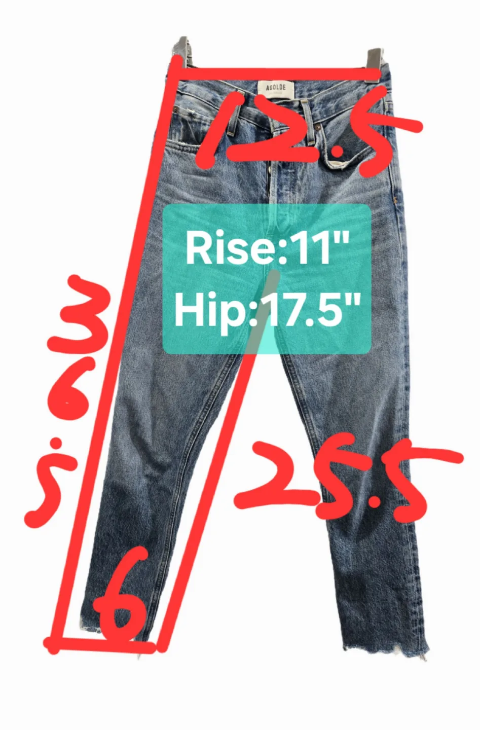 AGOLDE Riley High-Rise Straight Cropped Jeans Size 24 image indicator(2)