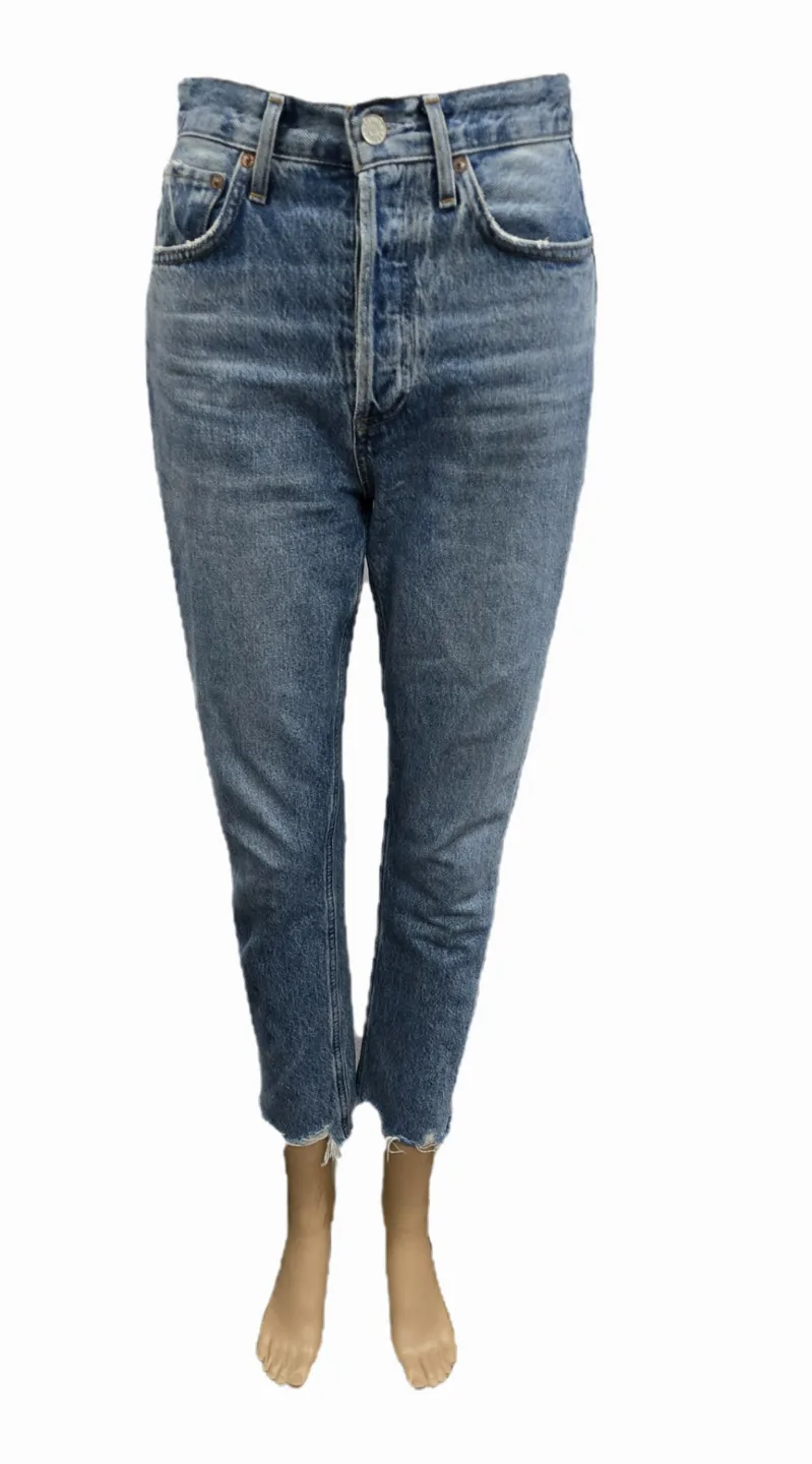 AGOLDE Riley High-Rise Straight Cropped Jeans Size 24 image indicator(5)