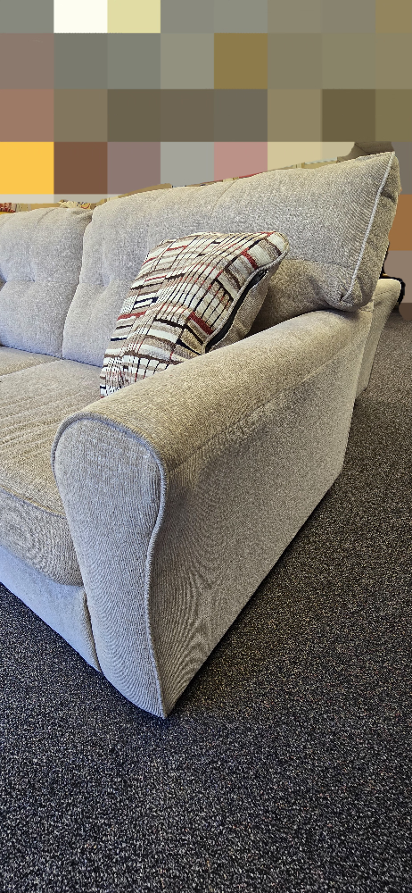 Beige Sectional Sofa with Two Throw Pillows - photo 4
