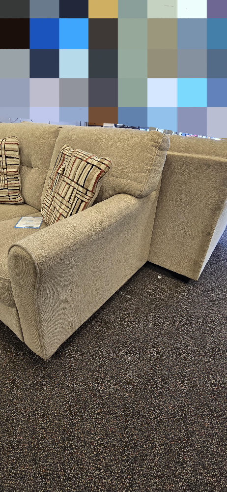 Beige Sectional Sofa with Two Throw Pillows - photo 5