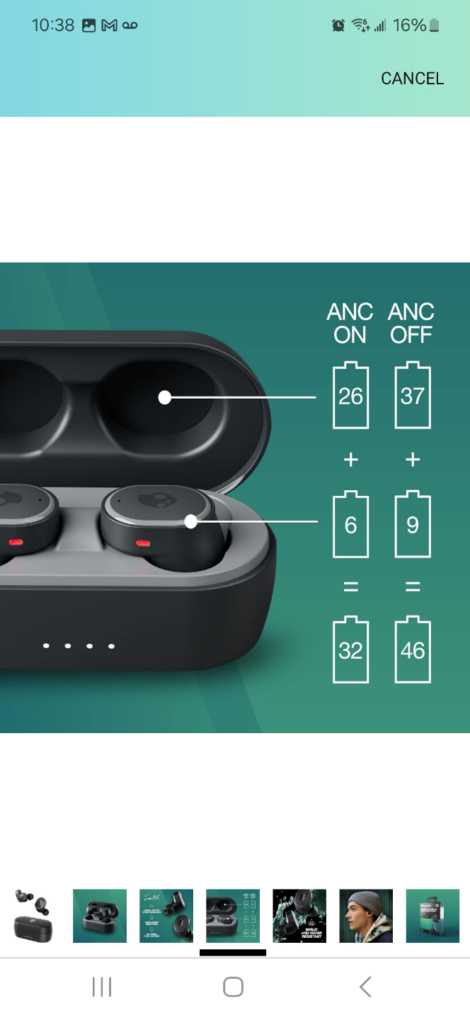 Skullcandy Push Ultra Wireless Earbuds - Black - photo 2