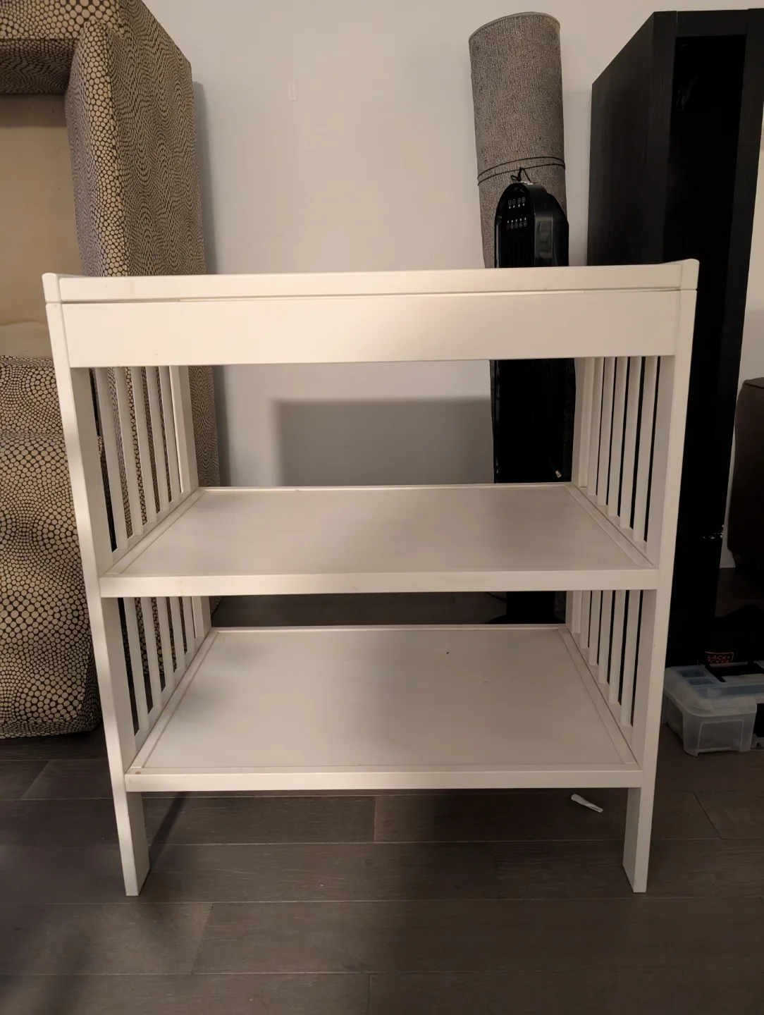 White Changing Table with Two Shelves thumbnail