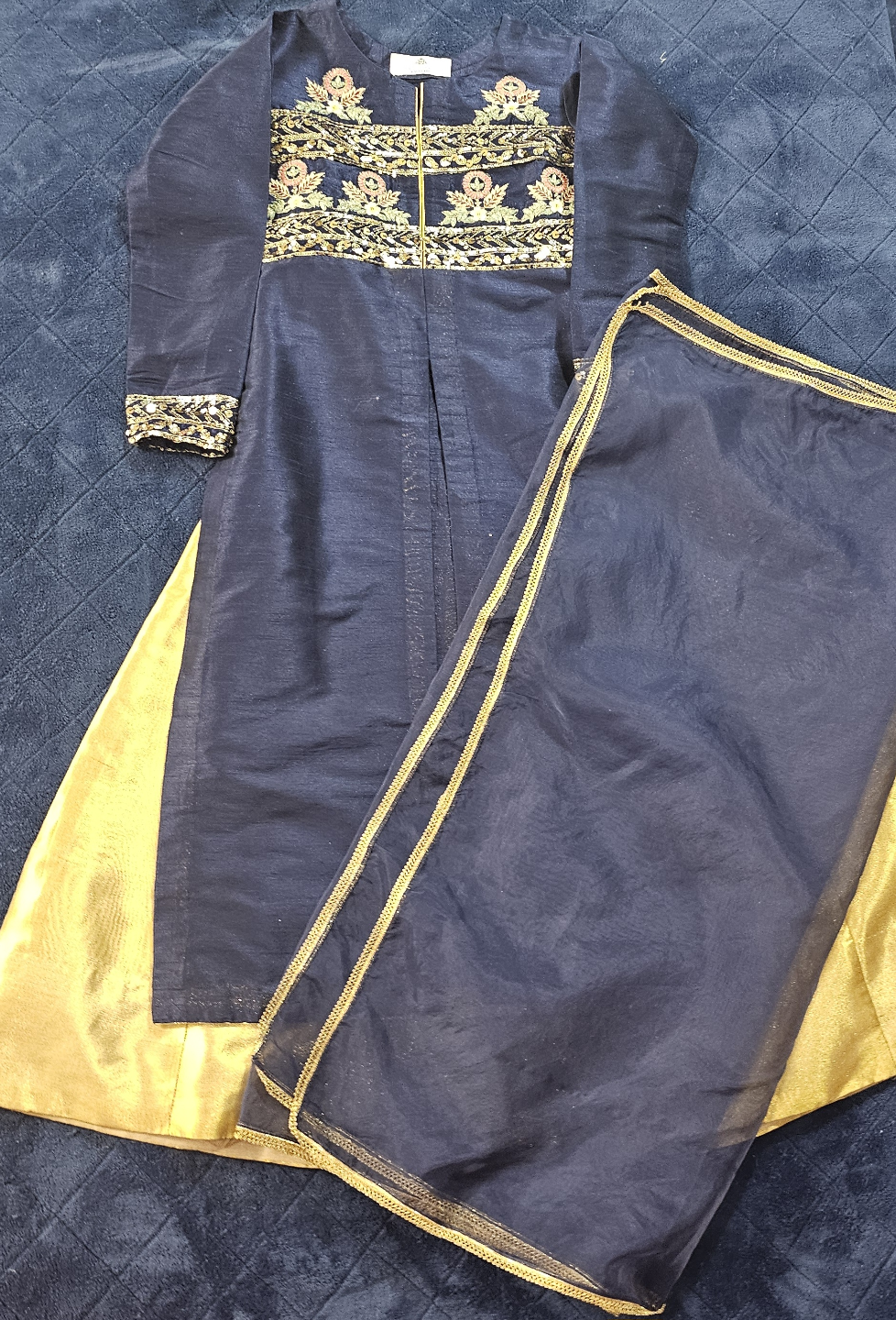 Girls Blue and Gold sharara set - photo 3