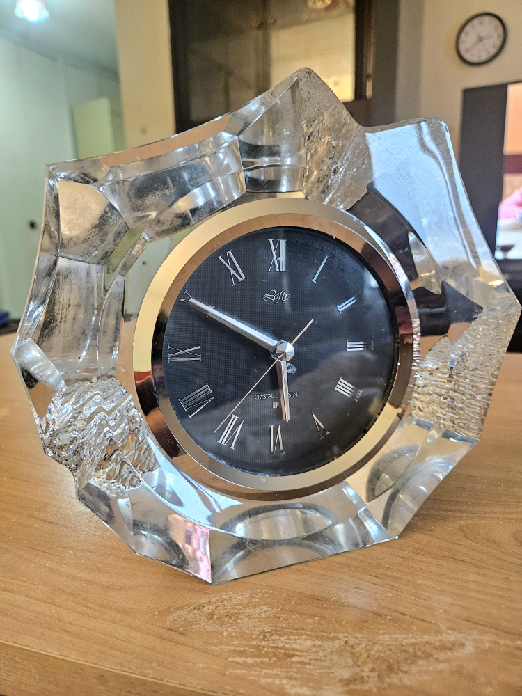 Vintage Lofty Crystal Heavy Desk Clock💚 - photo 3