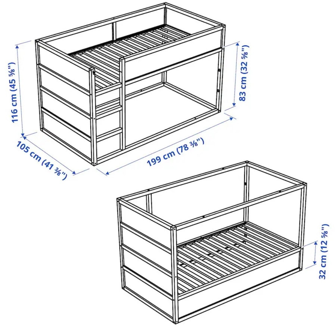 IKEA Kura Bed Frame with Market and tent Tent