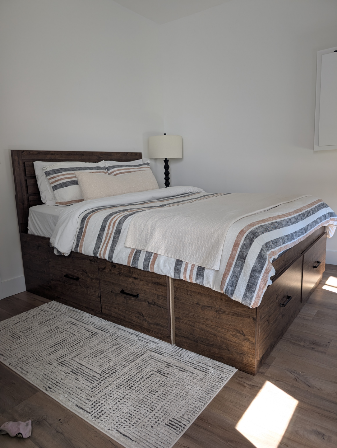 Queen-size Storage Bed Frame & Firm Mattress