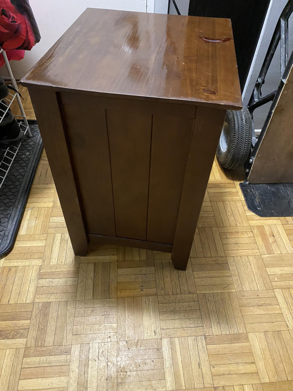 Dark Brown Wooden Nightstand with Drawer and Shelf - photo 5