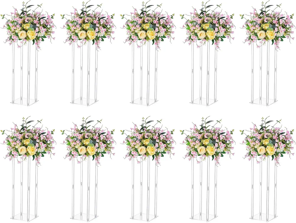 Set of 10 Acrylic Wedding Flower Stands