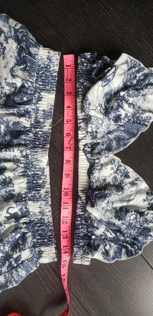 Toile de Jouy Summer Set: bra short - Blue white dior floral image indicator(3)