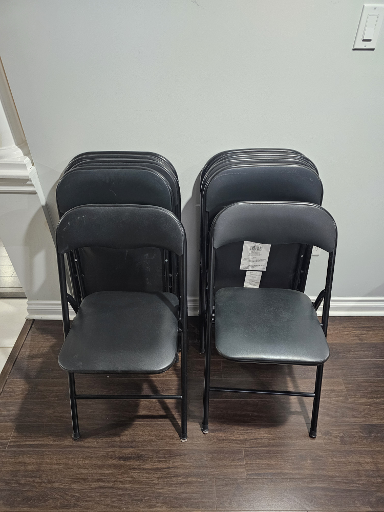 10 Black Folding Chairs - photo 2