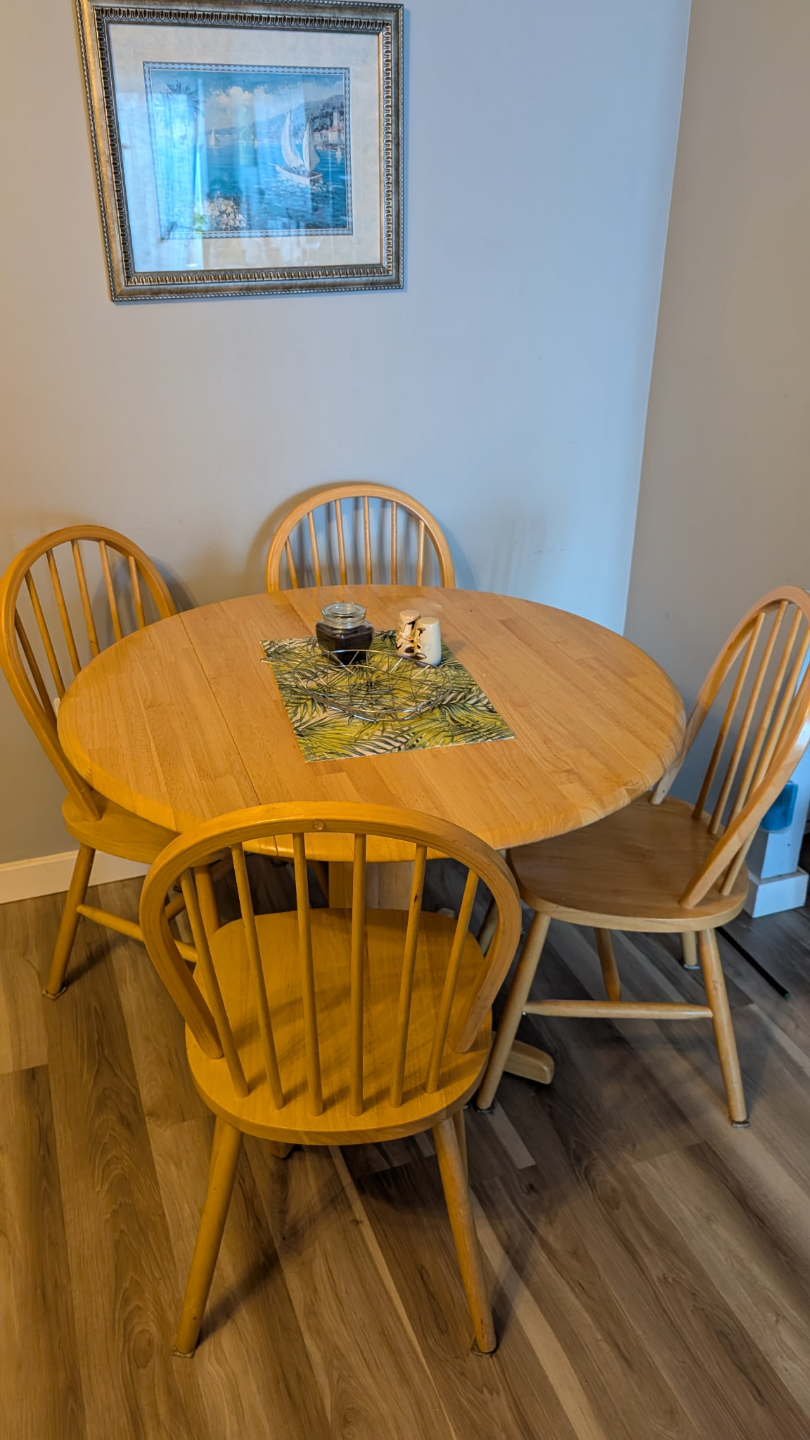 Round Wooden Dining Table Set with Four Chairs - photo 3