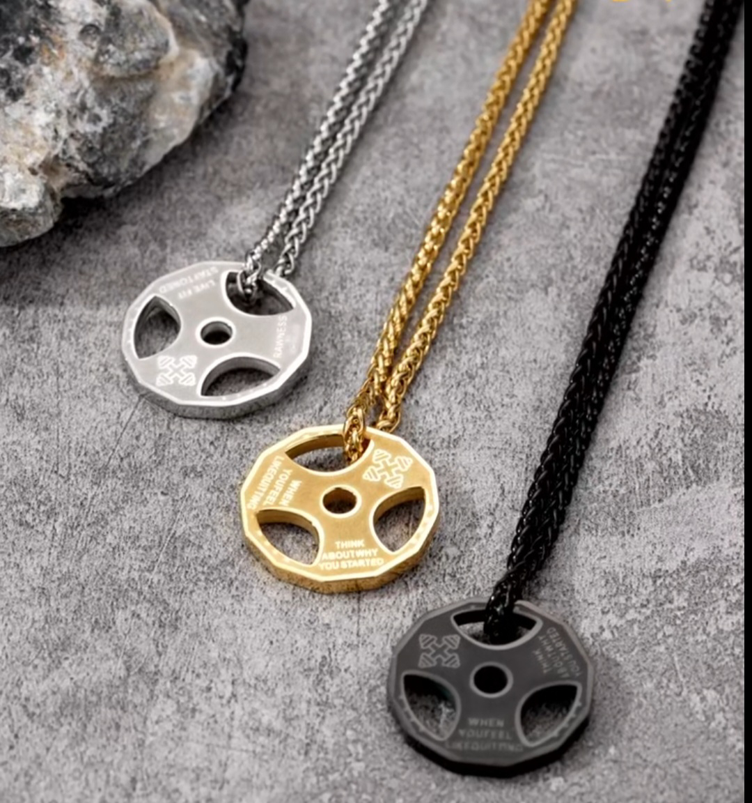 Weight Plate Necklace -  Motivational Fitness Pendant
