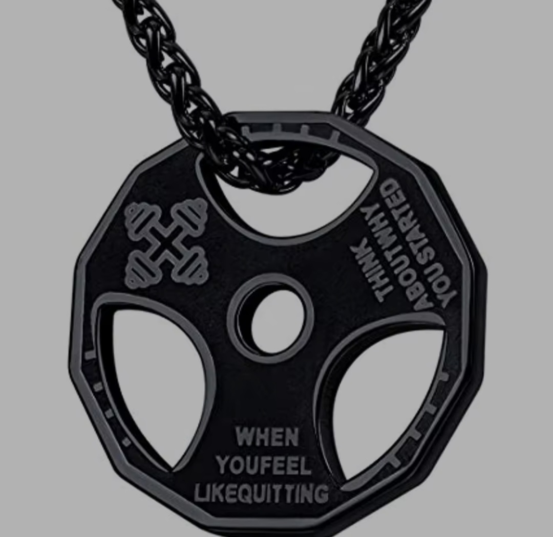 Weight Plate Necklace -  Motivational Fitness Pendant - photo 4