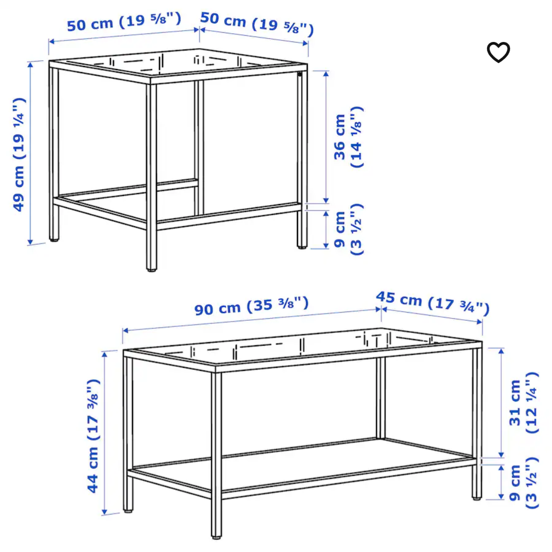 IKEA Nesting Coffee Tables with Glass Tops - photo 2