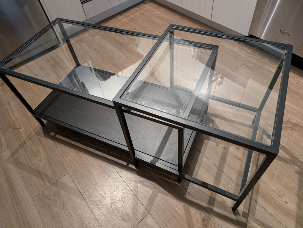 IKEA Nesting Coffee Tables with Glass Tops - photo 3