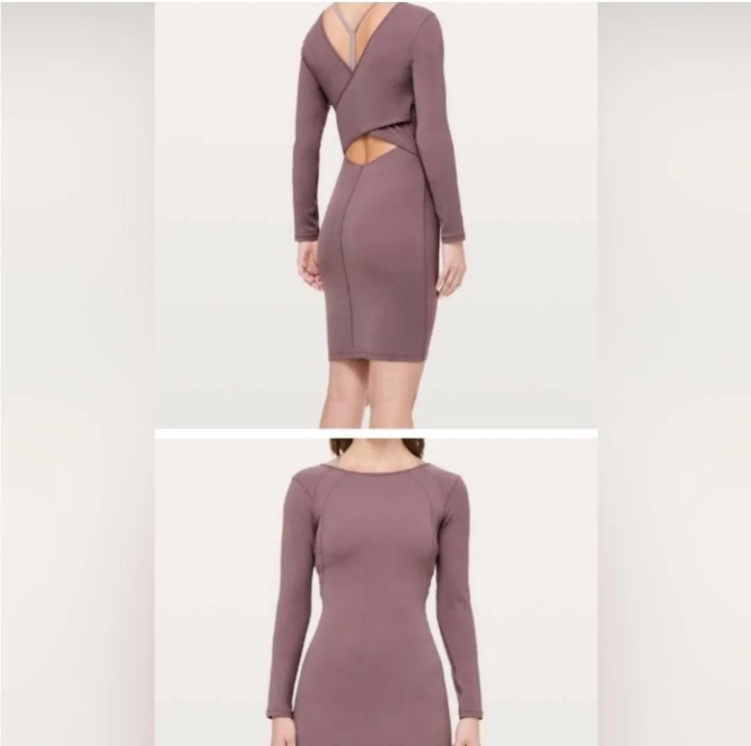 Lululemon Contour Dress - Nulu - Antique Bark image indicator(2)