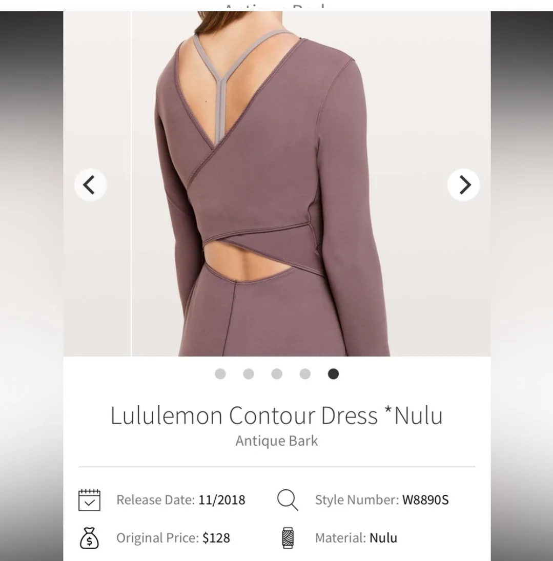 Lululemon Contour Dress - Nulu - Antique Bark image indicator(5)