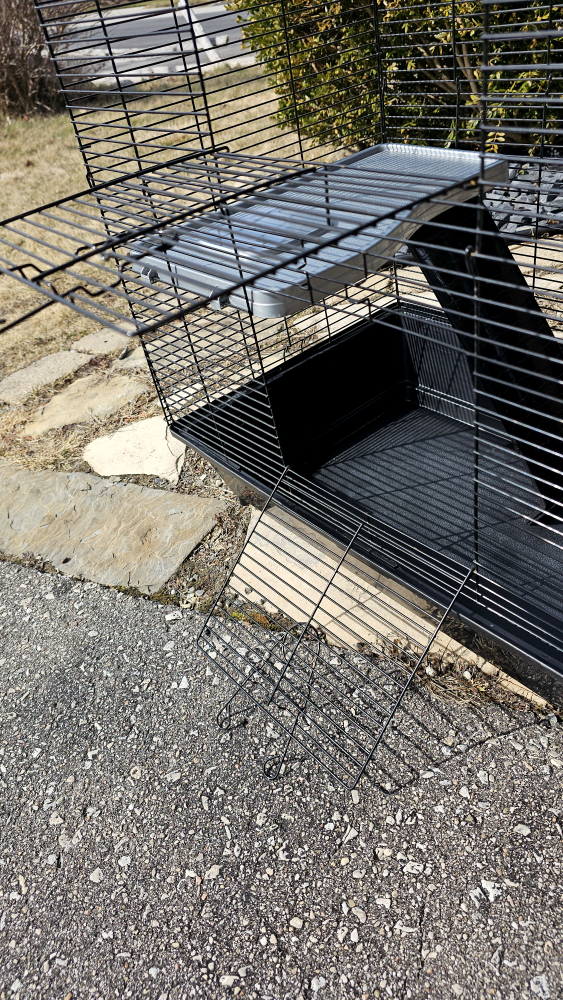 Large Black Metal Pet Cage with Ramp - photo 2