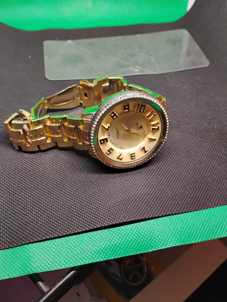 Ice King Gold Tone Watch with Crystal Accents image indicator(2)