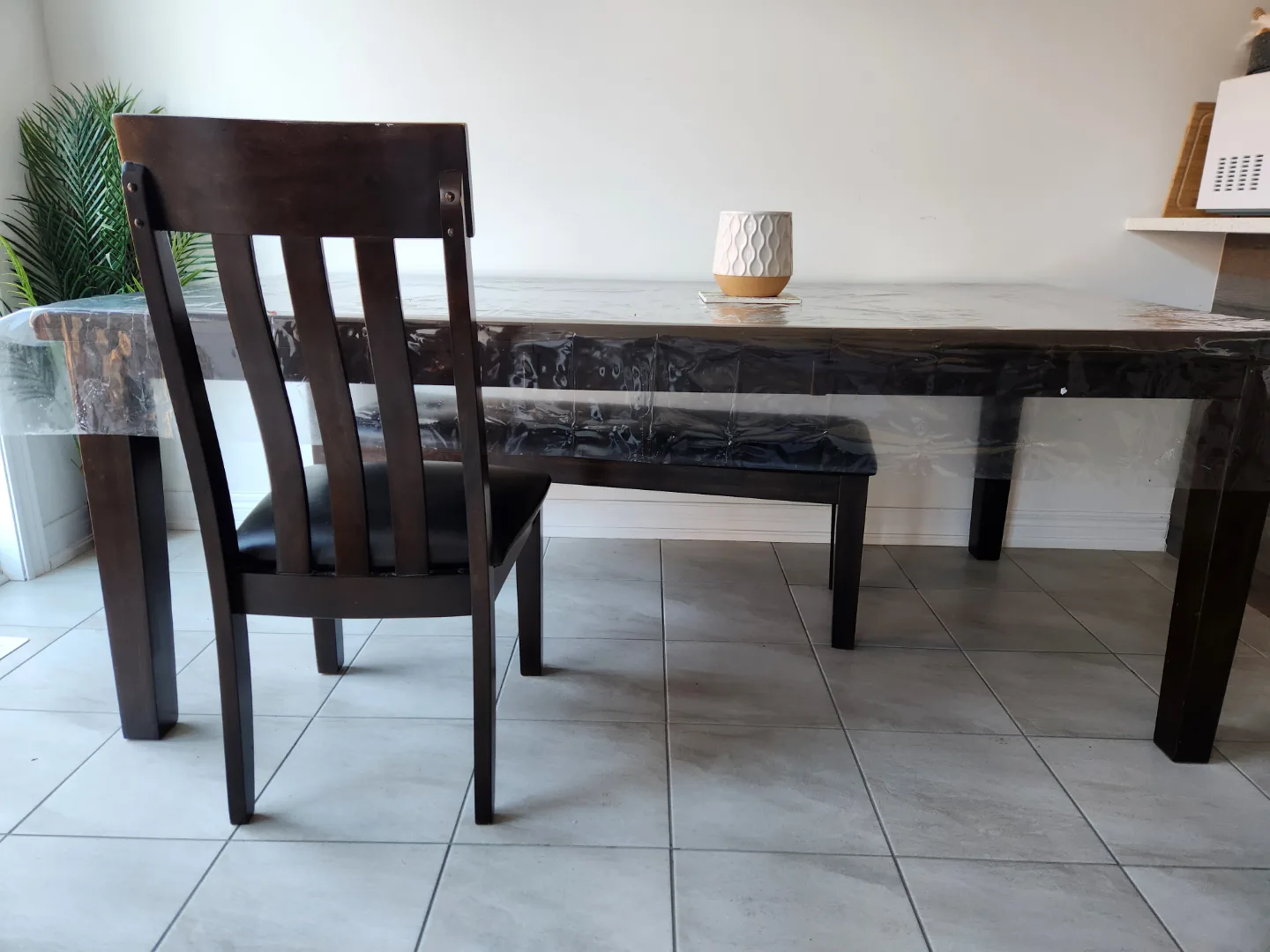 Dark Brown Dining Table Set with king bed and side tables image indicator(4)