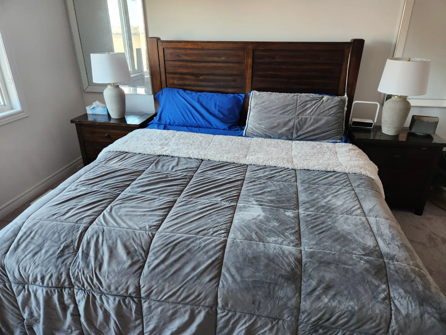 Dark Brown Dining Table Set with king bed and side tables image indicator(6)