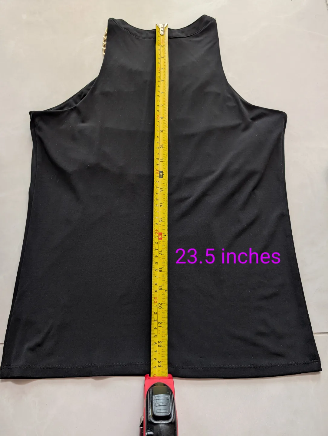 Michael Kors Black High Neck Tank Top with Gold Chain image indicator(7)