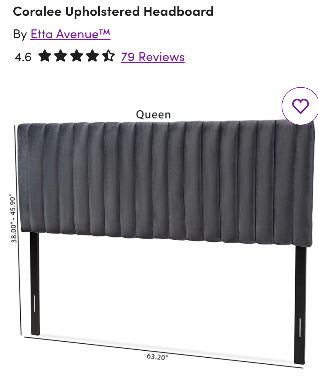 Etta Avenue Coralee Upholstered Headboard - Queen - photo 2