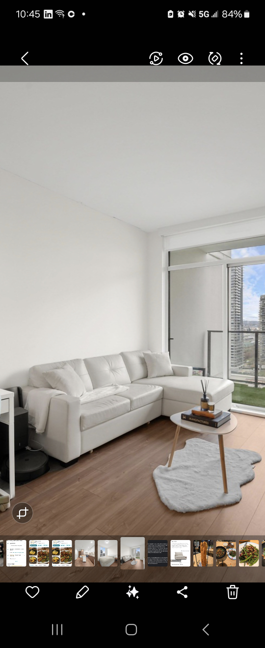 Off-White Leather Sectional Sofa-free