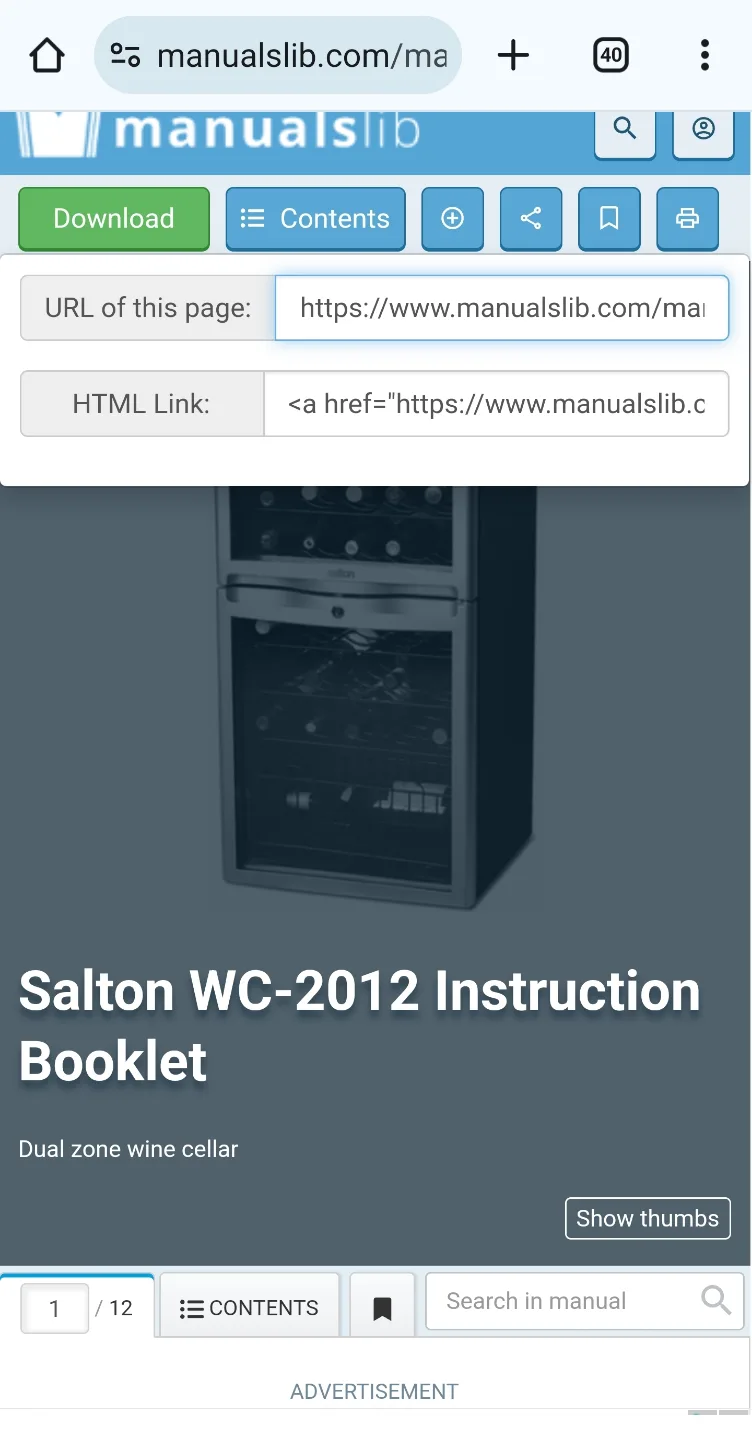 Salton Dual Zone Wine Cooler image indicator(7)