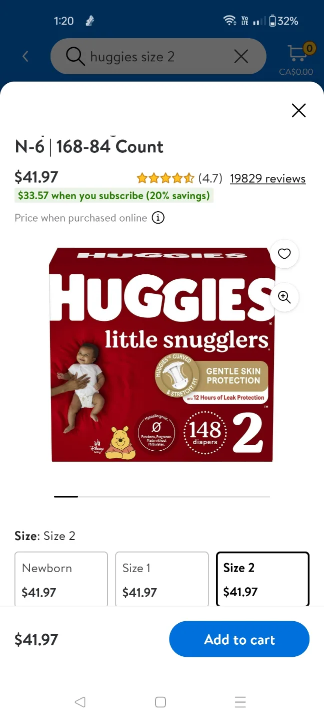 Huggies Little Snugglers Diapers - Size 2 - 148 Count thumbnail