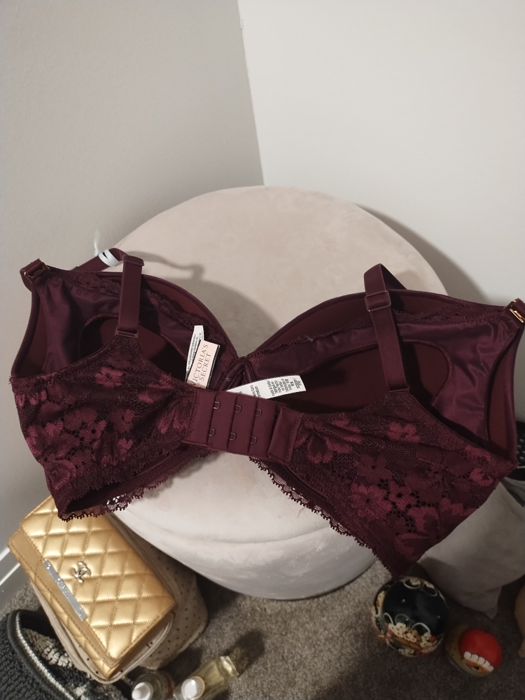 Victoria's Secret Burgundy Lace Push-Up Bra 32DDD - photo 2