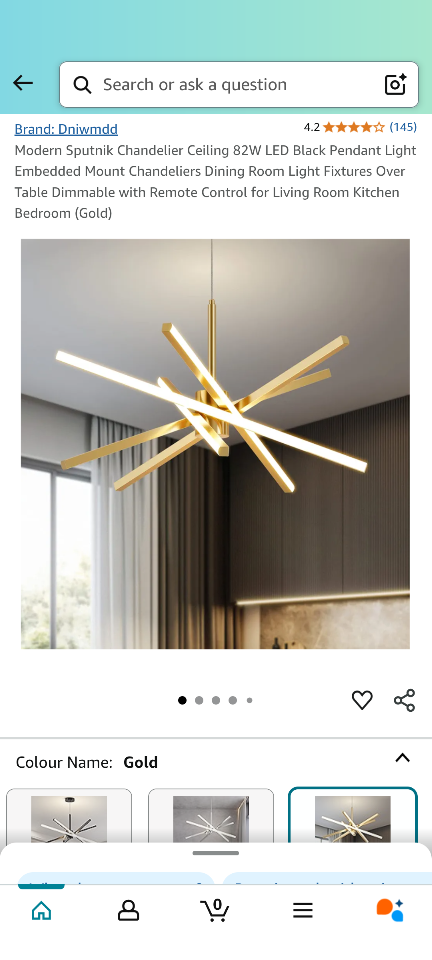 Dniwmdd Modern Sputnik Chandelier 82W LED - photo 4