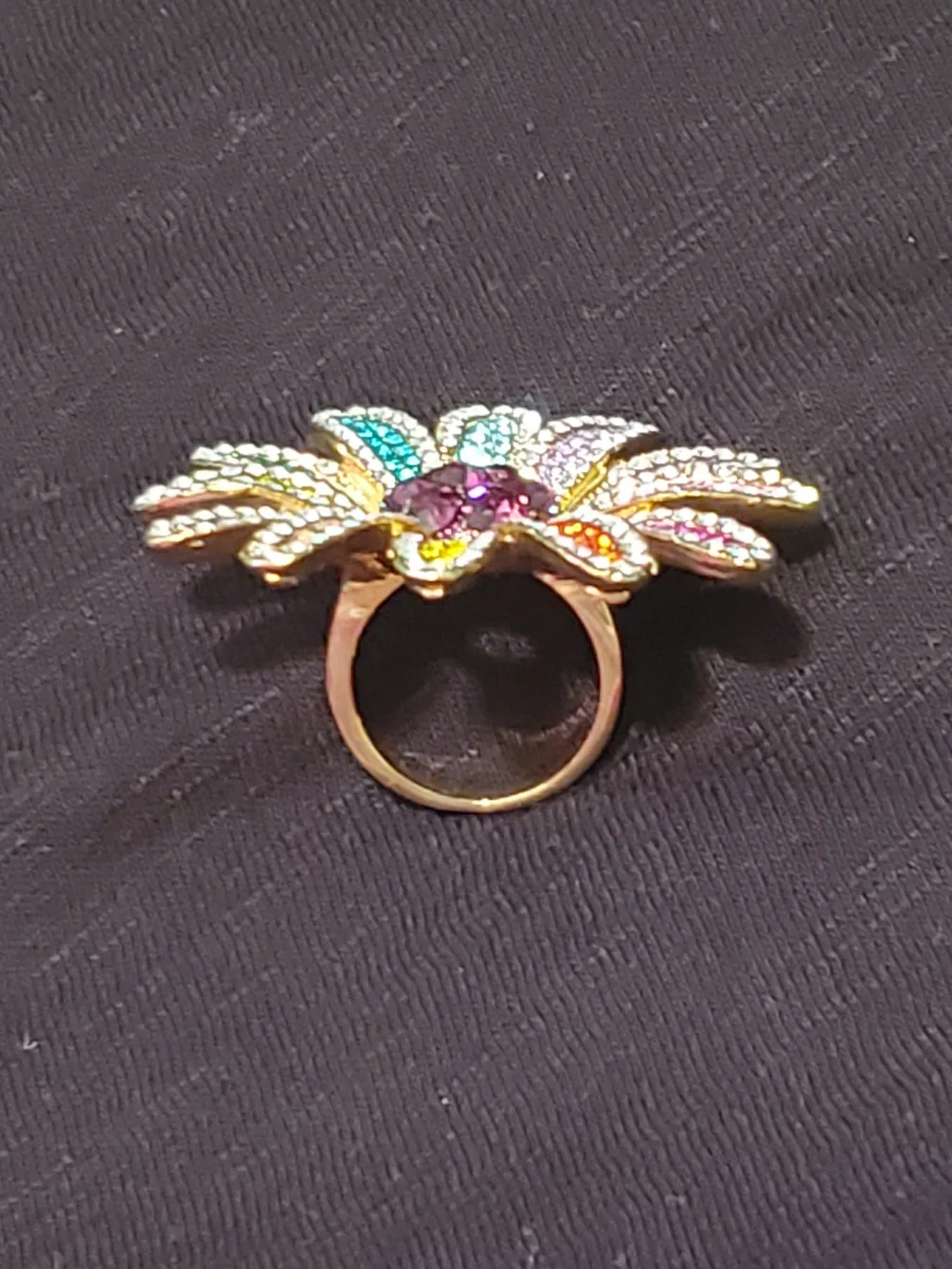 Rainbow Flower Statement Ring (Size 6.5) image indicator(5)