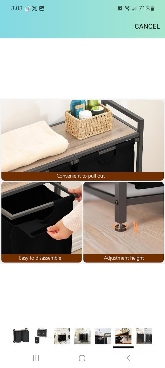 AMHANCIBLE 2-Section Laundry Sorter with Shelf - photo 5