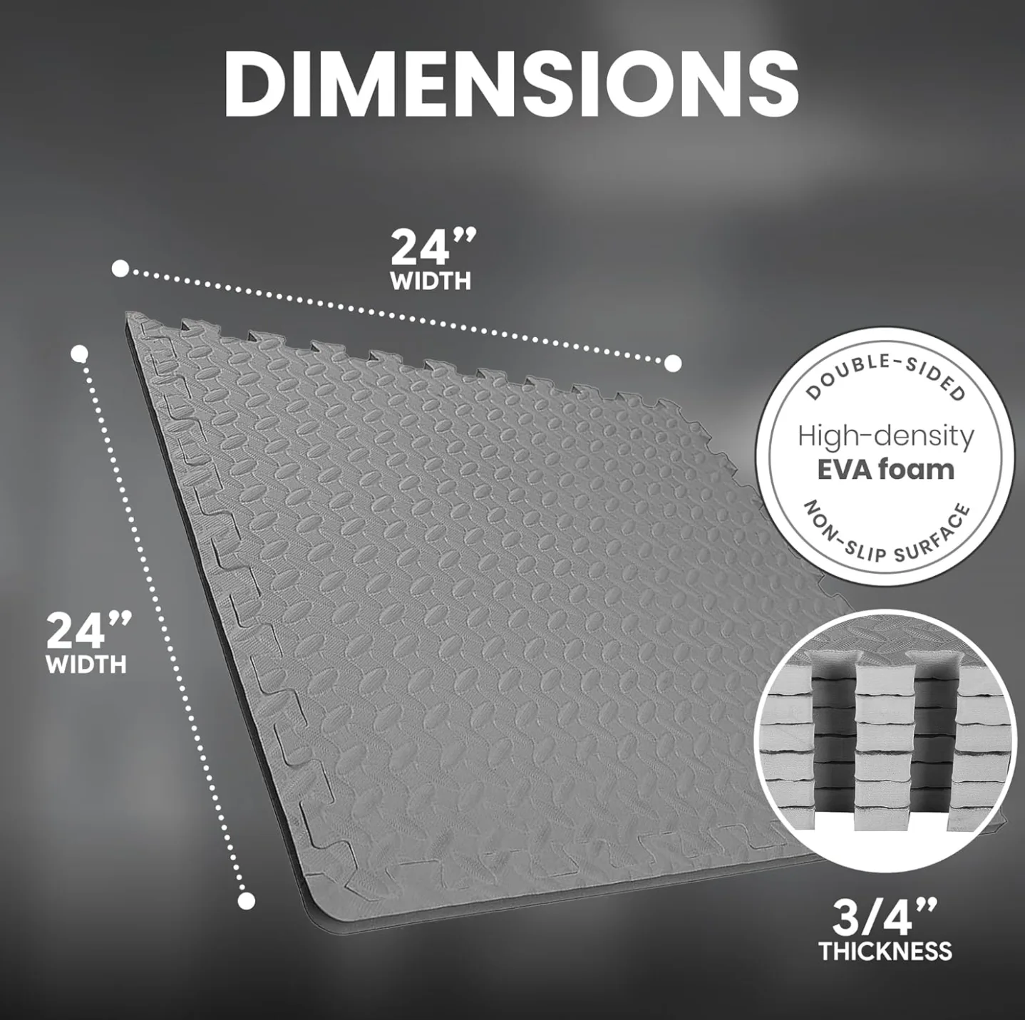 24 BalanceFrom Interlocking EVA Foam Exercise Mats - Grey image indicator(3)