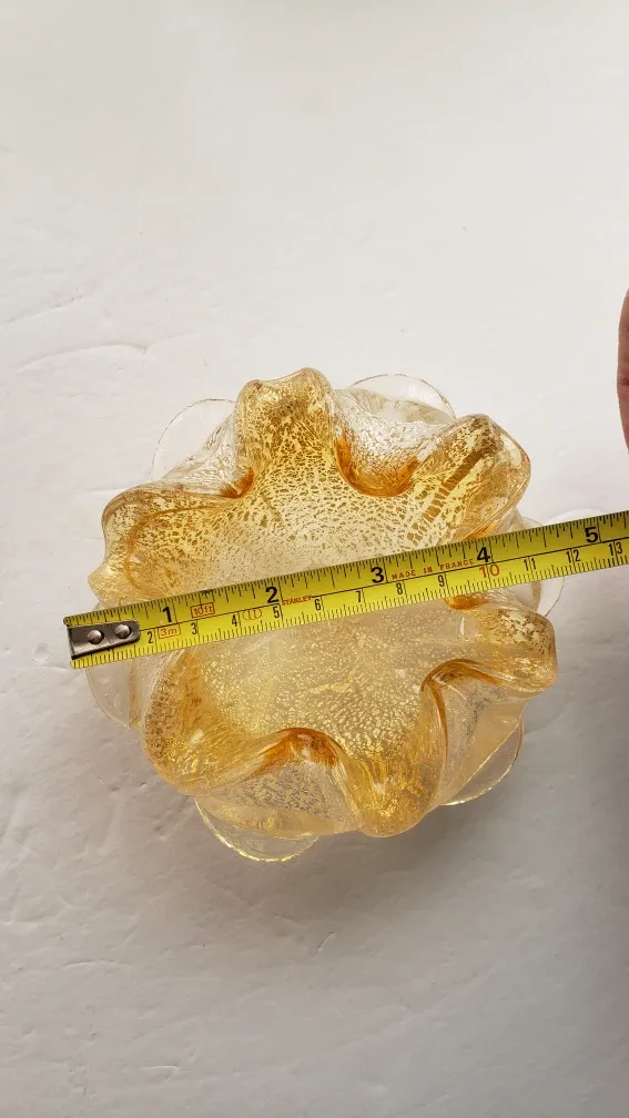 Vintage Murano Glass Bowl - Gold & Clear image indicator(4)