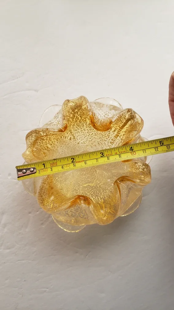 Vintage Murano Glass Bowl - Gold & Clear image indicator(5)
