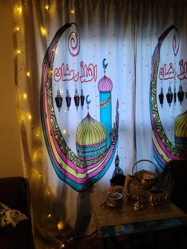 Ramadan Mubarak Curtains with Lights image indicator(5)