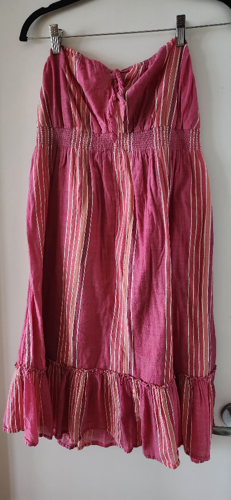 Pink and White Striped Tube Dress