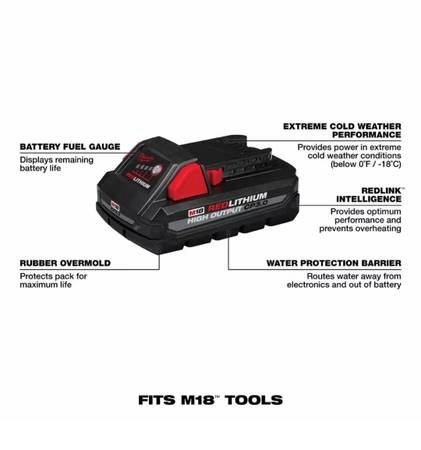 BNIB Milwaukee M18 RedLithium High Output Battery & Charger - photo 5