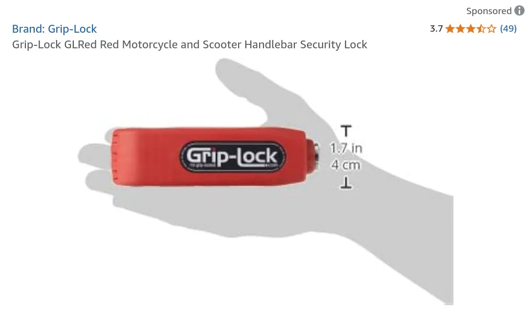 Grip-Lock GLRed Motorcycle and Scooter Handlebar Security Lock - photo 5