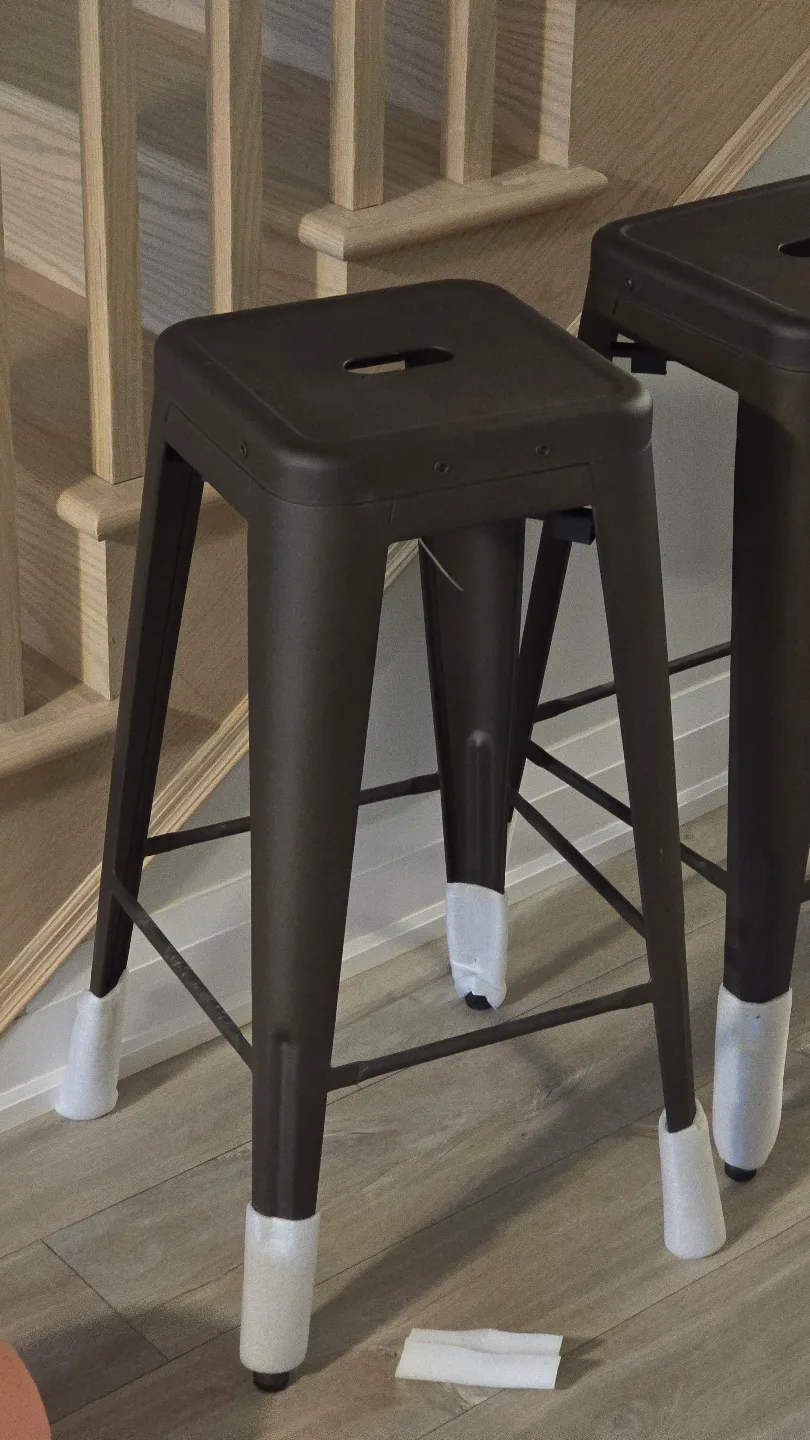 Four Dark Brown Metal Stools thumbnail