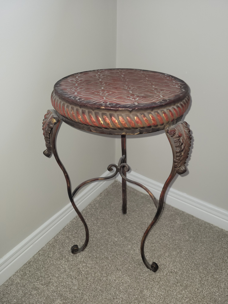 Ornate Metal Accent Table