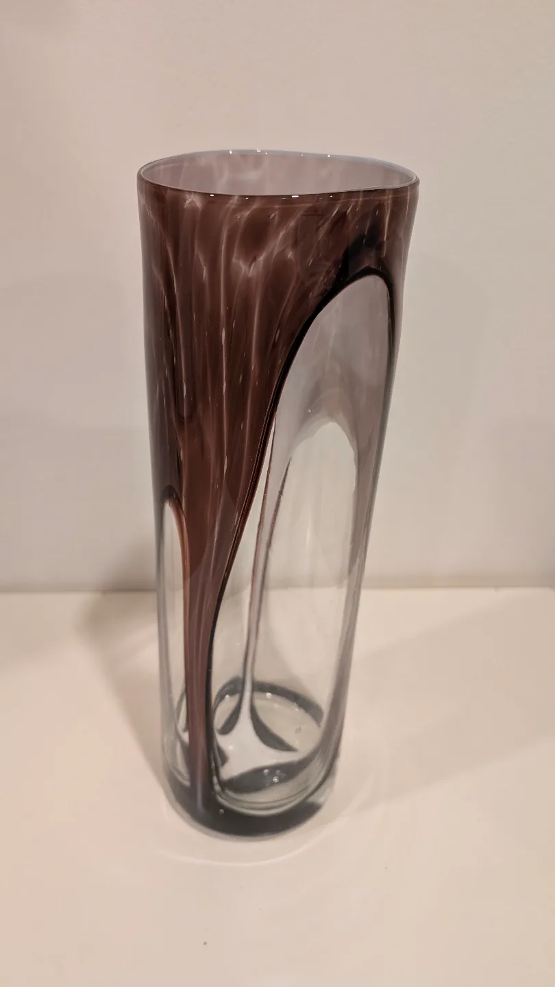 Unique Glass Vase Modern Purple amethyst design and Clear image indicator(4)